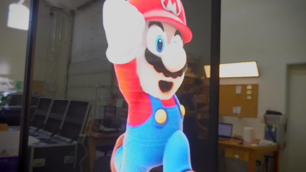átlátszó ledfal mario jump